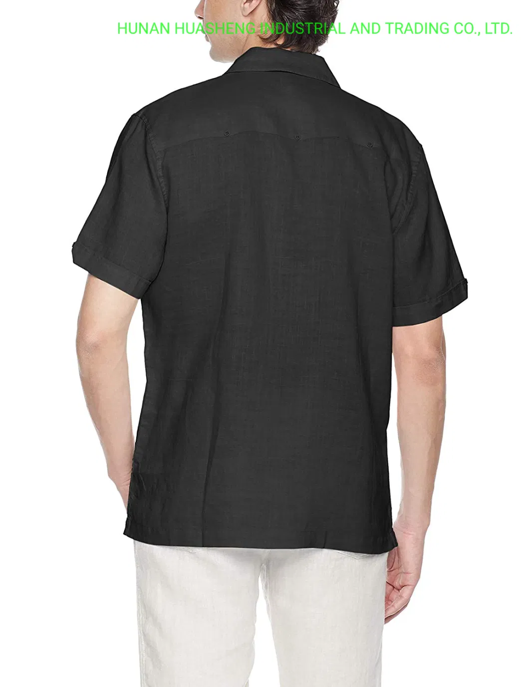 Men′s Short Sleeve 100% Ramie Cuban Guayabera Shirt