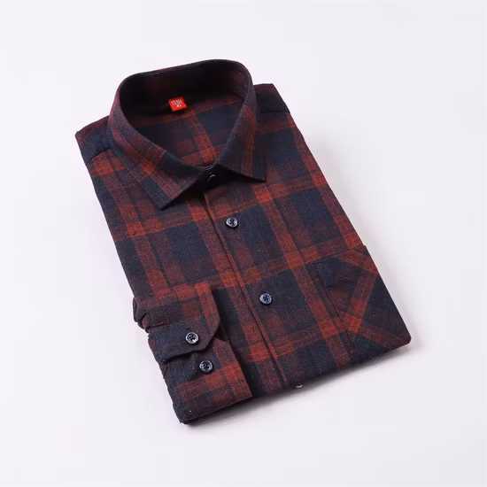 Camisa de franela formal a cuadros personalizada al por mayor para hombres